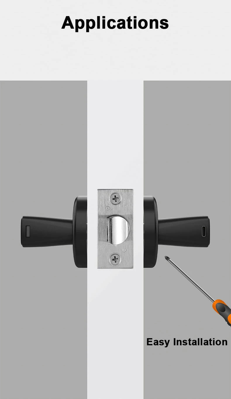 Cerradura Electrónica Inteligente 5 en 1 para puerta con huella dactilar, contraseña/llave/tarjeta/aplicación