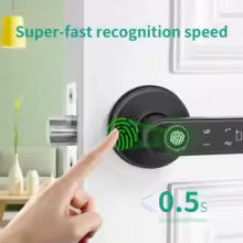 Cerradura Electrónica Inteligente 5 en 1 para puerta con huella dactilar, contraseña/llave/tarjeta/aplicación